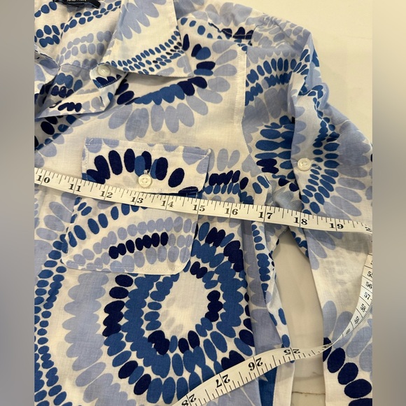 Nautica Blue Paisley Button Down Blouse - Picture 2 of 6